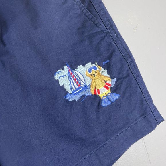 NWT $125 Polo Ralph Lauren 6” Embroidered Polo Bear Prepster Shorts Mens XS Navy - Picture 2 of 9